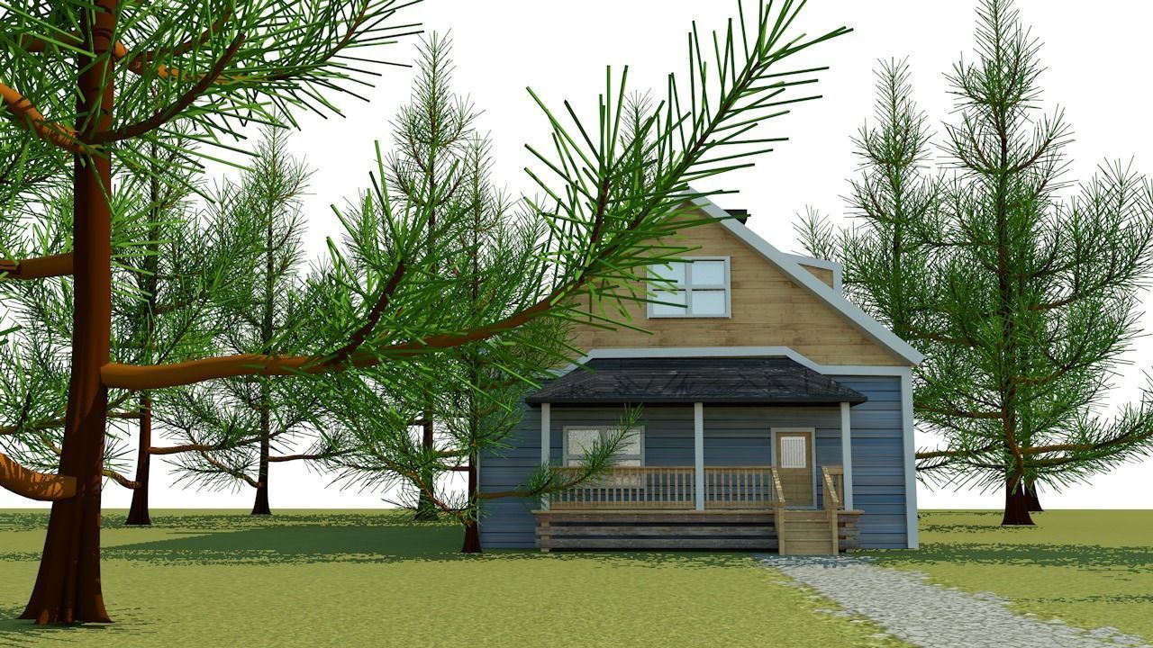 prohouse house plans for cottage Low-poly 3D model_3