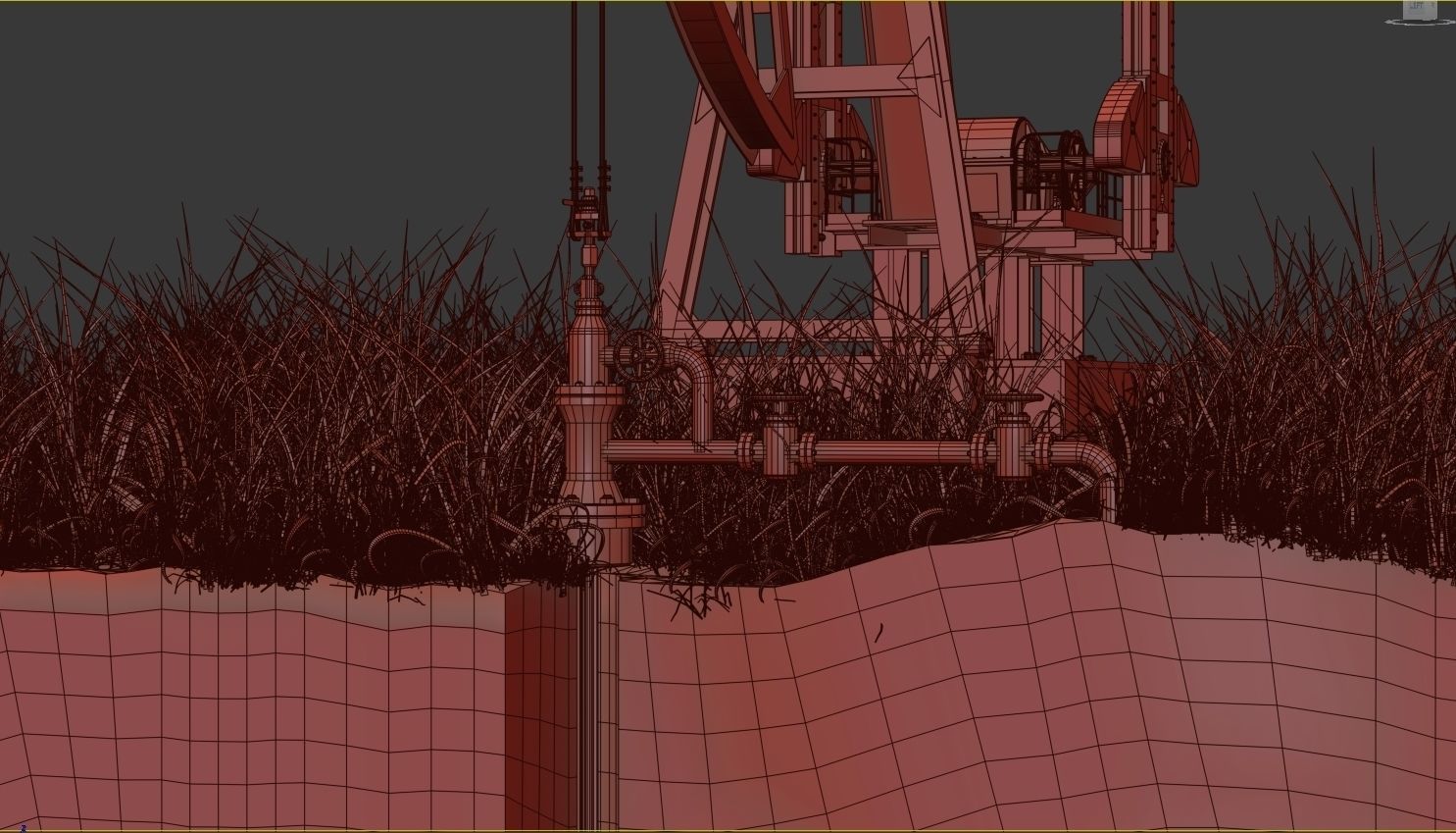 Oil Pumpjack isolated island 3D model animated CGTrader