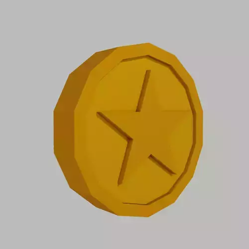 Toon Coin Low-poly 3D model