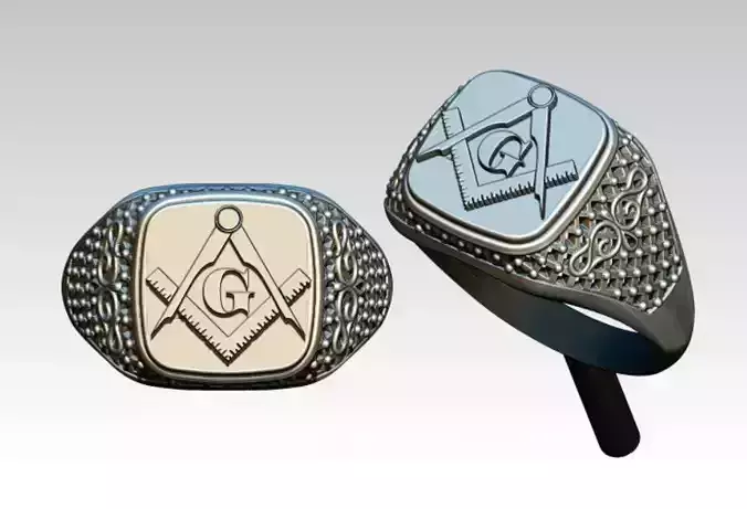 Masonic Ring Logo Symbol Man Jewel Woman Jewelry