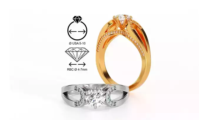 multy stones engagement gold ring 