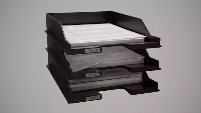 Office Files Storage Low-poly 3D model