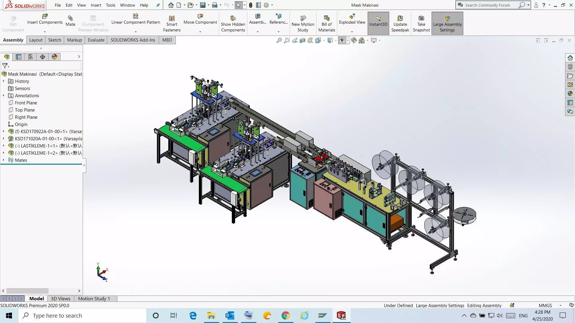 Fully Automatic Medical Mask Production line 3D model_0