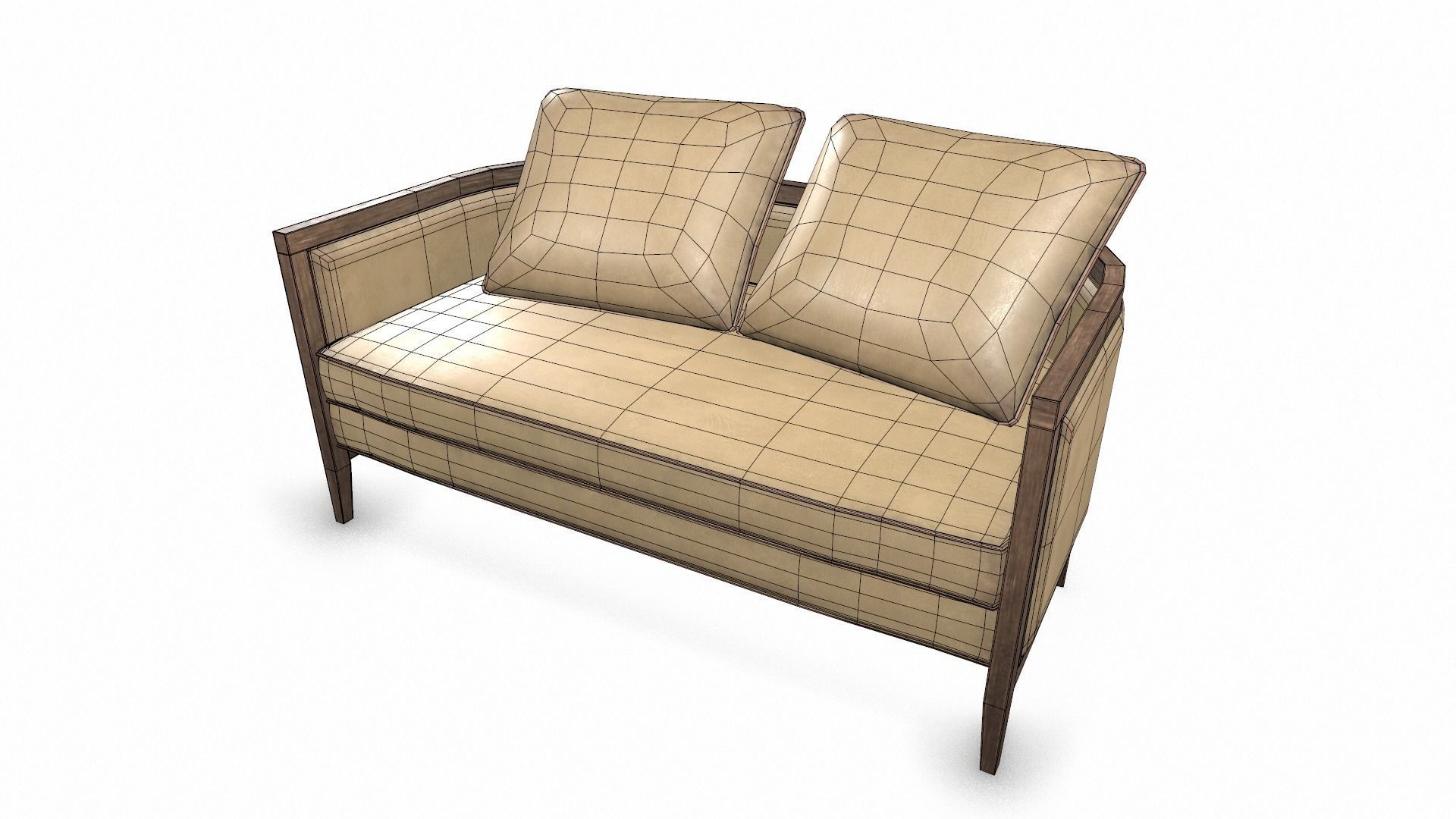 Leather Lounge chair Sofa Set 3D Model Low-poly 3D model_19