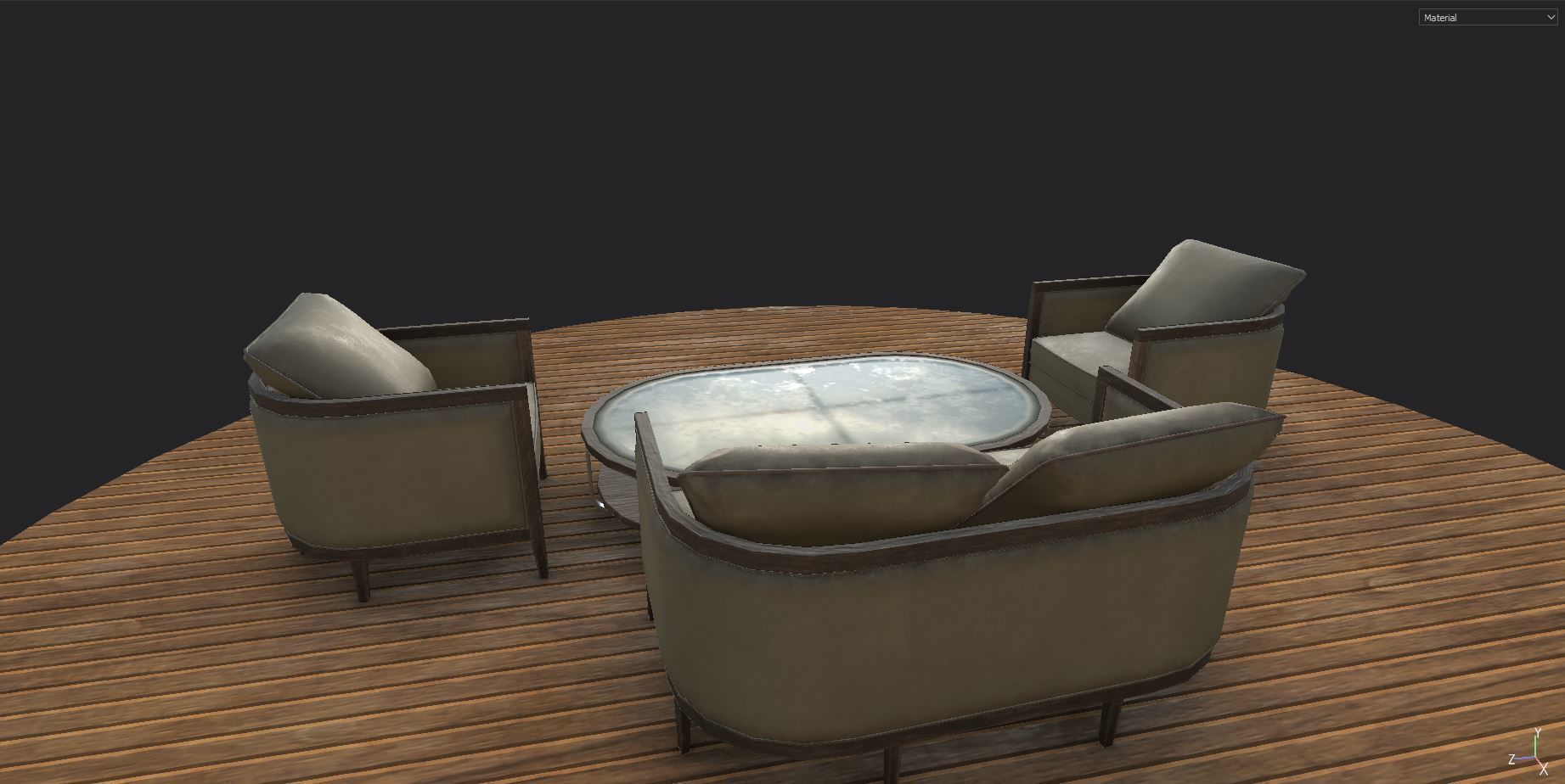 Leather Lounge chair Sofa Set 3D Model Low-poly 3D model_25