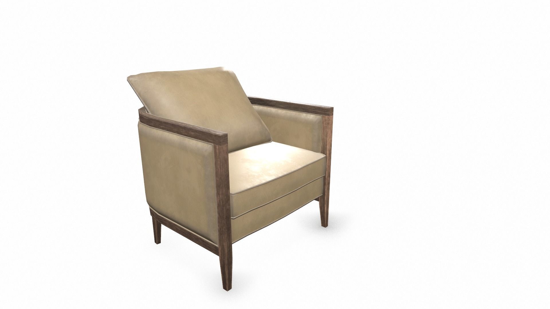 Leather Lounge chair Sofa Set 3D Model Low-poly 3D model_7