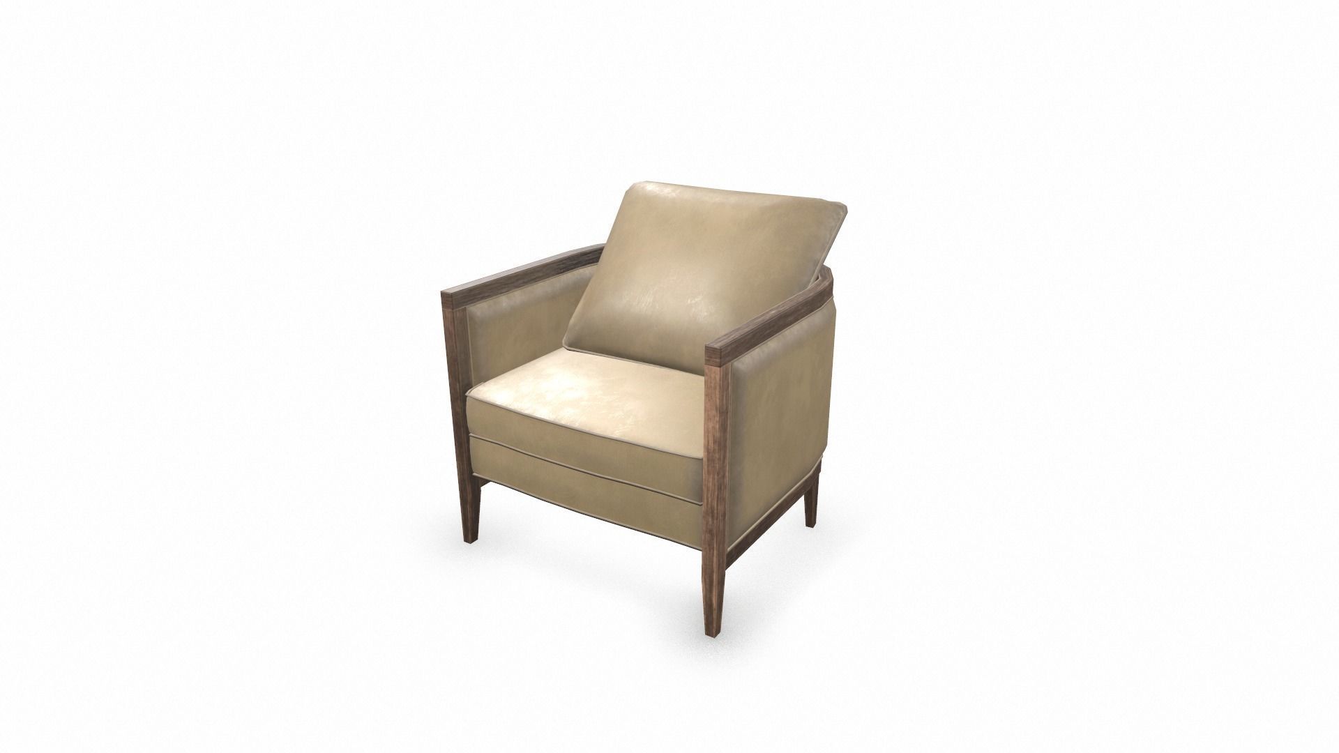 Leather Lounge chair Sofa Set 3D Model Low-poly 3D model_8