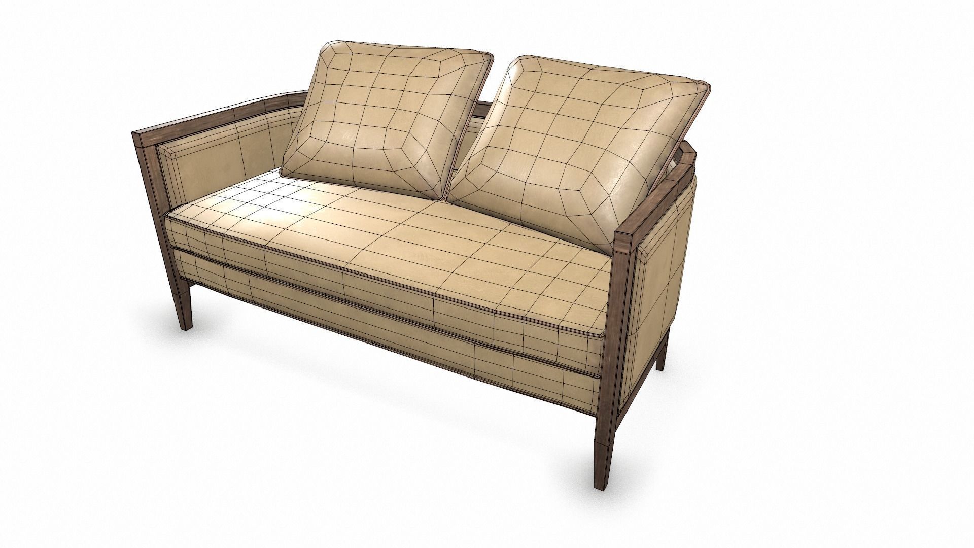 Leather Lounge chair Sofa Set 3D Model Low-poly 3D model_17