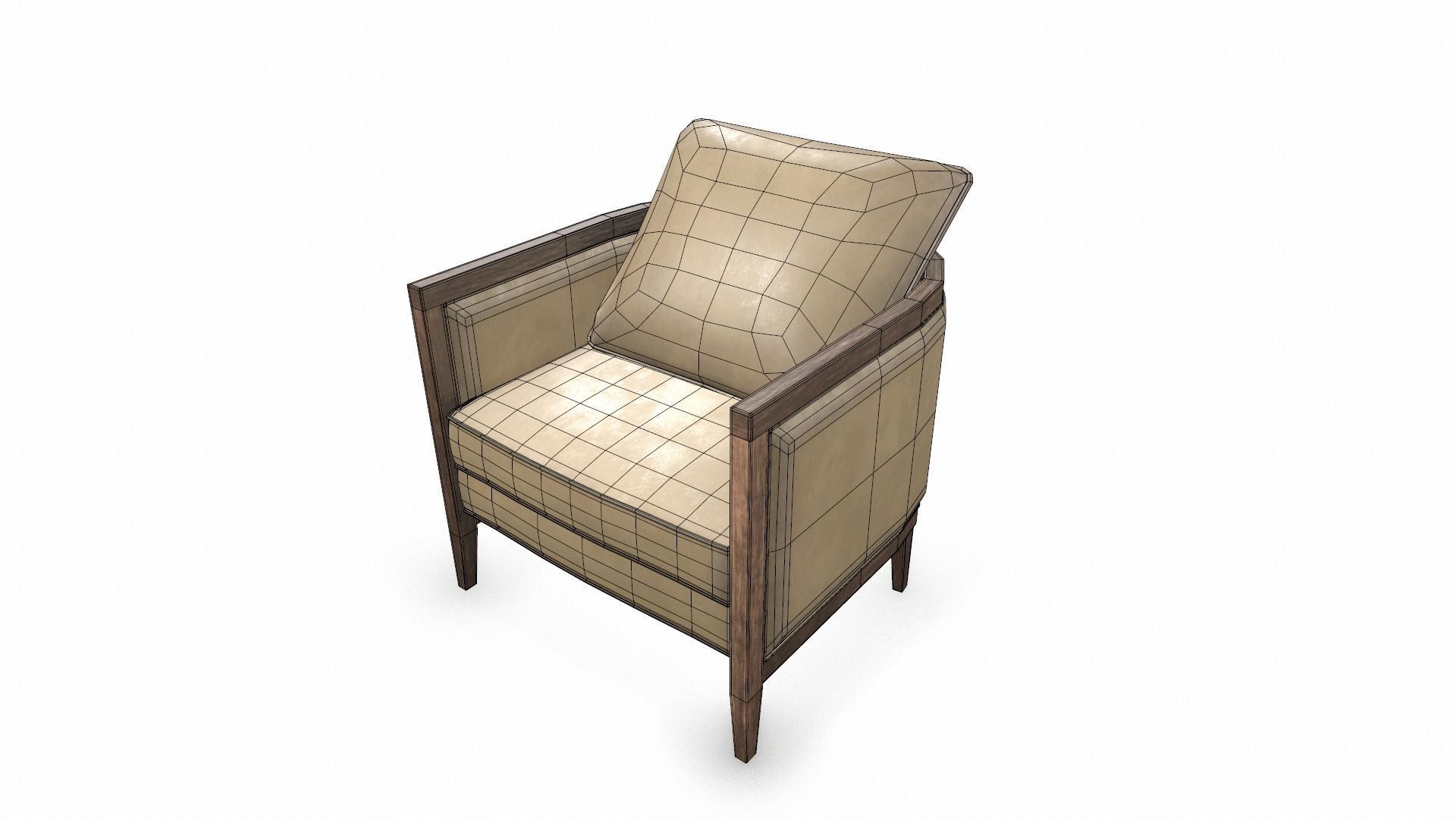 Leather Lounge chair Sofa Set 3D Model Low-poly 3D model_12