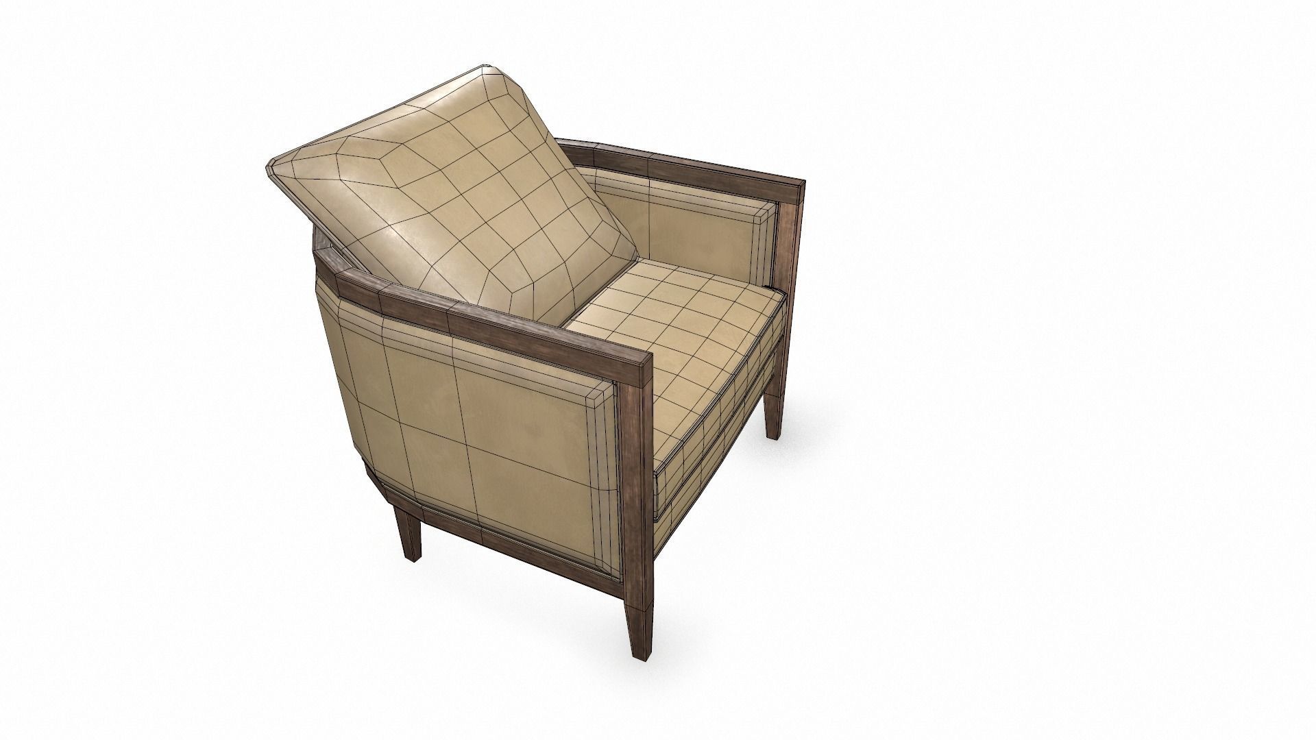 Leather Lounge chair Sofa Set 3D Model Low-poly 3D model_13