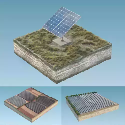 Solar panels in island