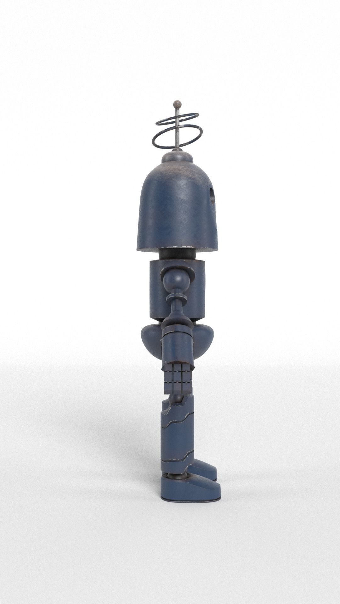 Old and withered robot Low-poly 3D model_1