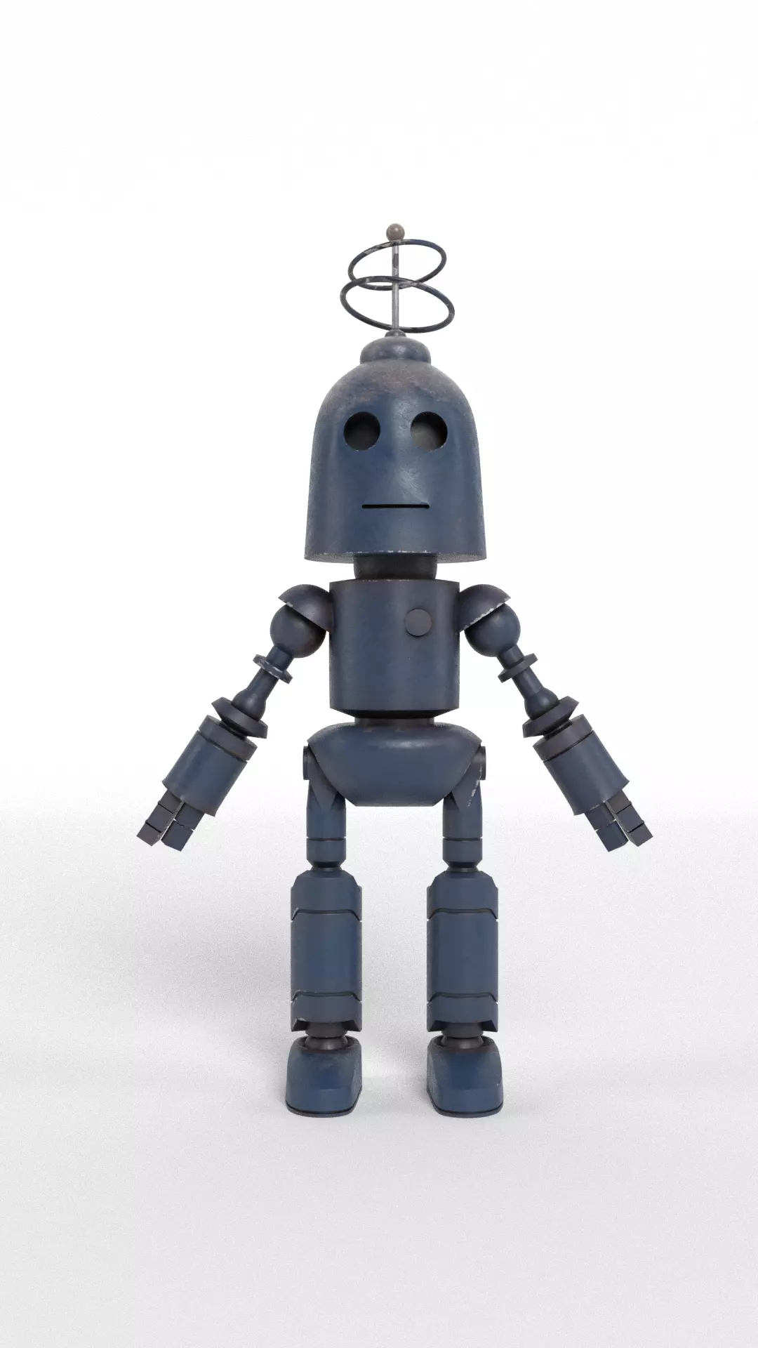 Old and withered robot Low-poly 3D model_0