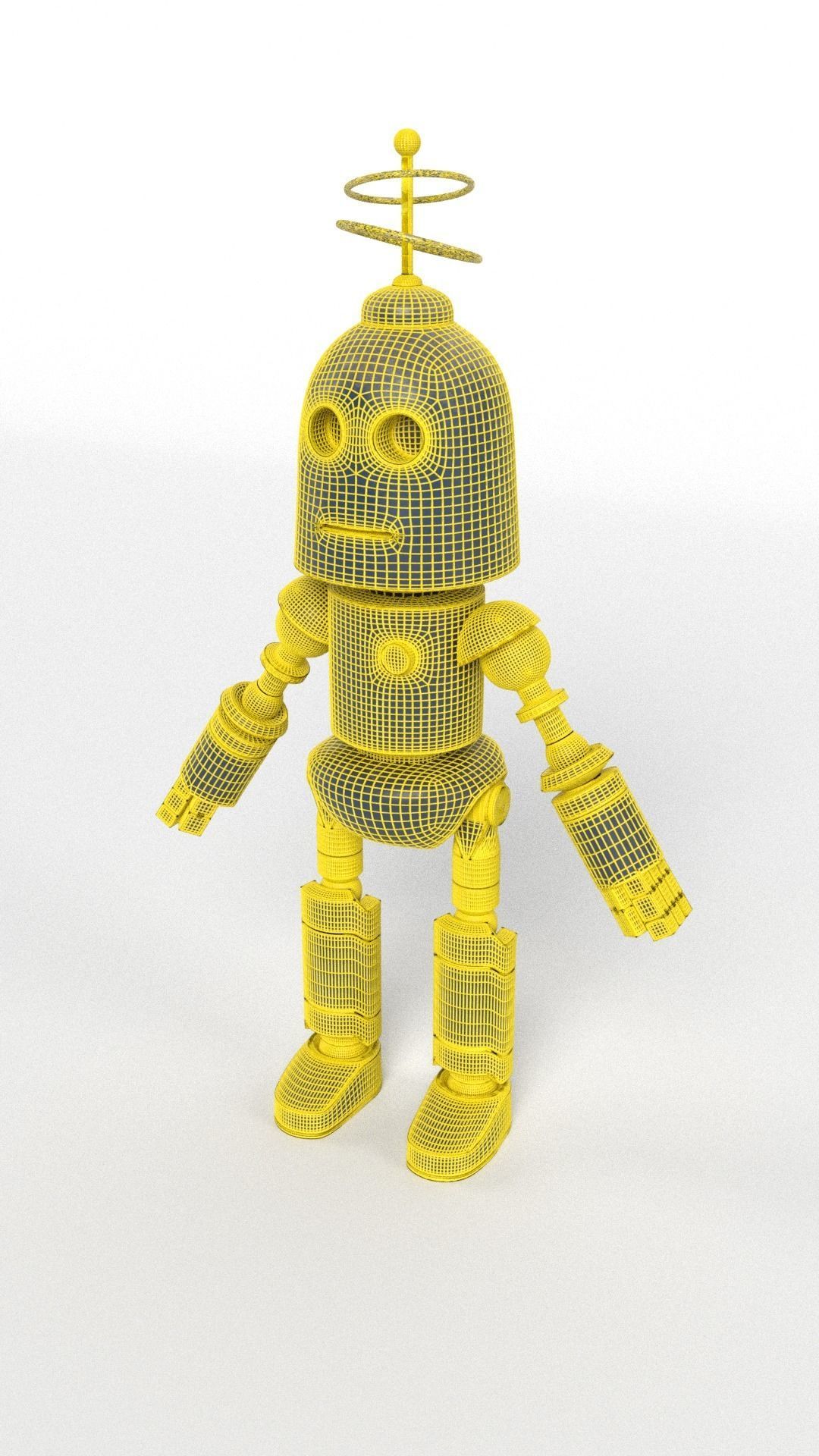 Old and withered robot Low-poly 3D model_3