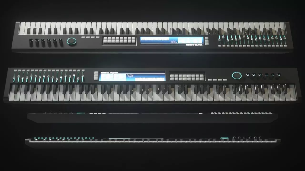Studio Piano Keyboard  Free 3D model_0