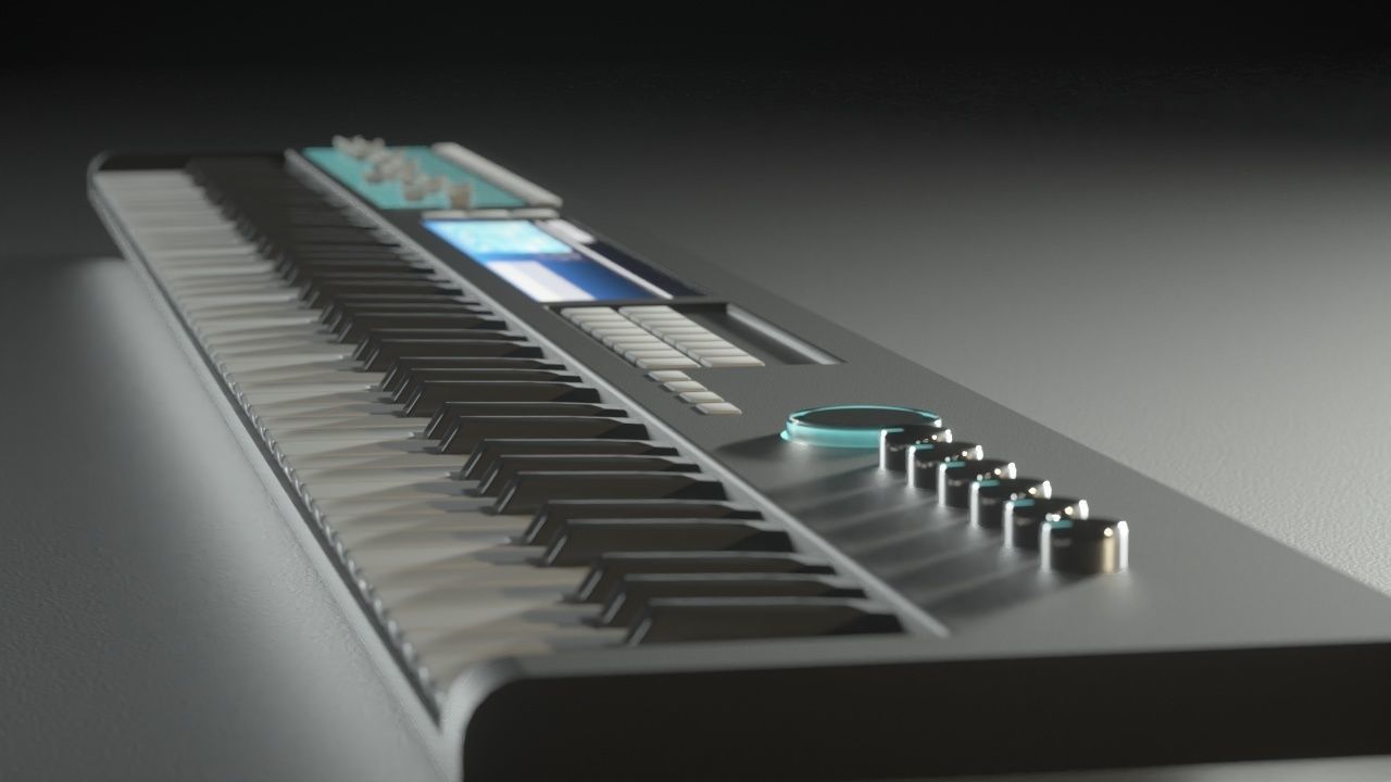 Studio Piano Keyboard  Free 3D model_4
