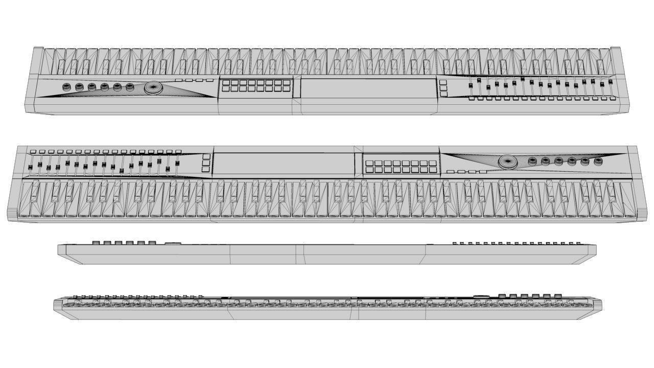 Studio Piano Keyboard  Free 3D model_2