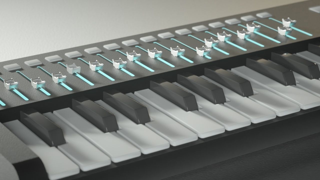Studio Piano Keyboard  Free 3D model_3