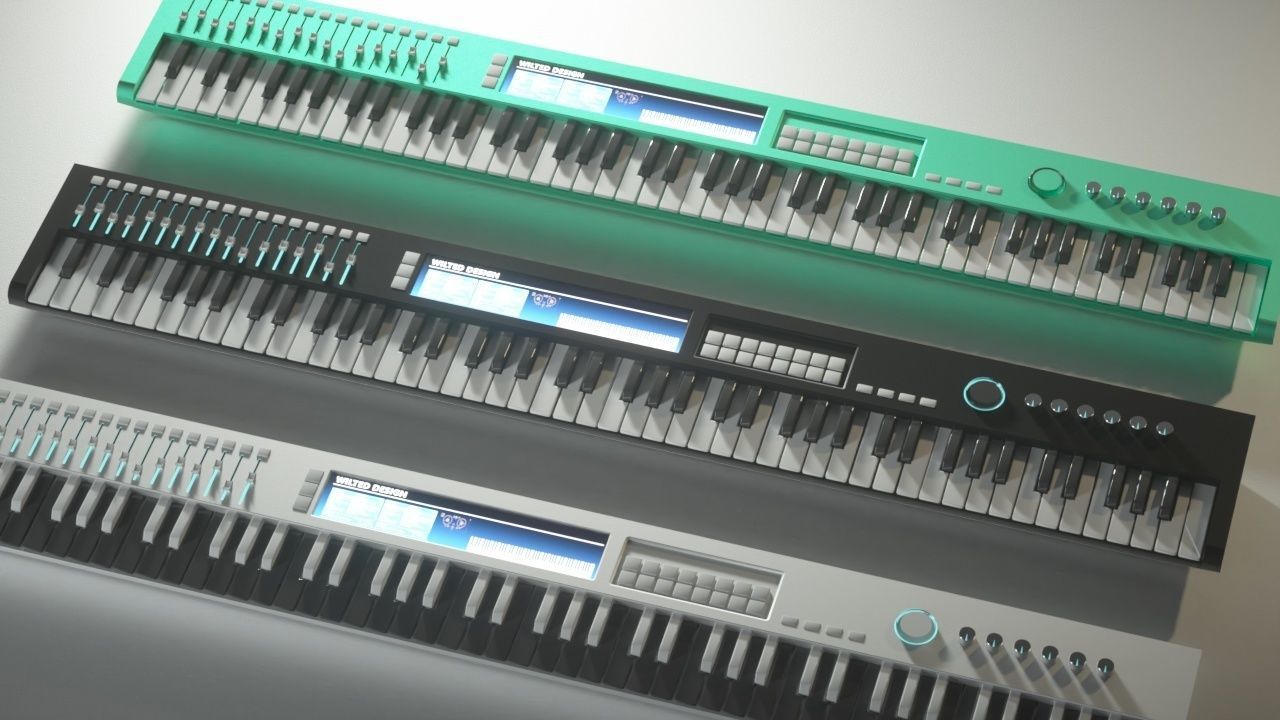 Studio Piano Keyboard  Free 3D model_1