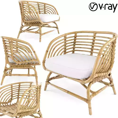 Armchair rattan bambooBUSKBUA A Fredriksson 3D model
