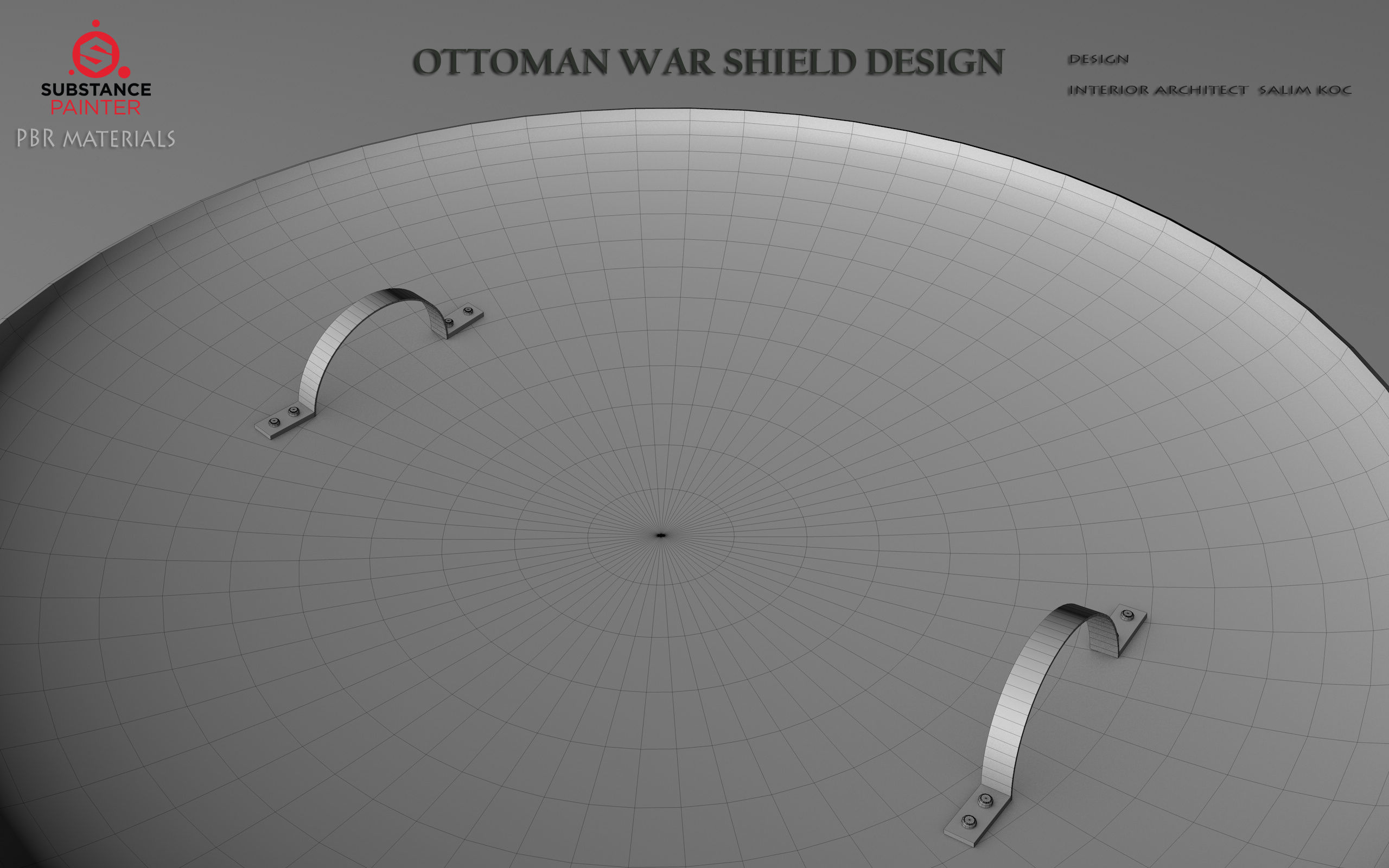    OTOMAN PATTERNED   Shield Low-poly 3D model 3D model_2