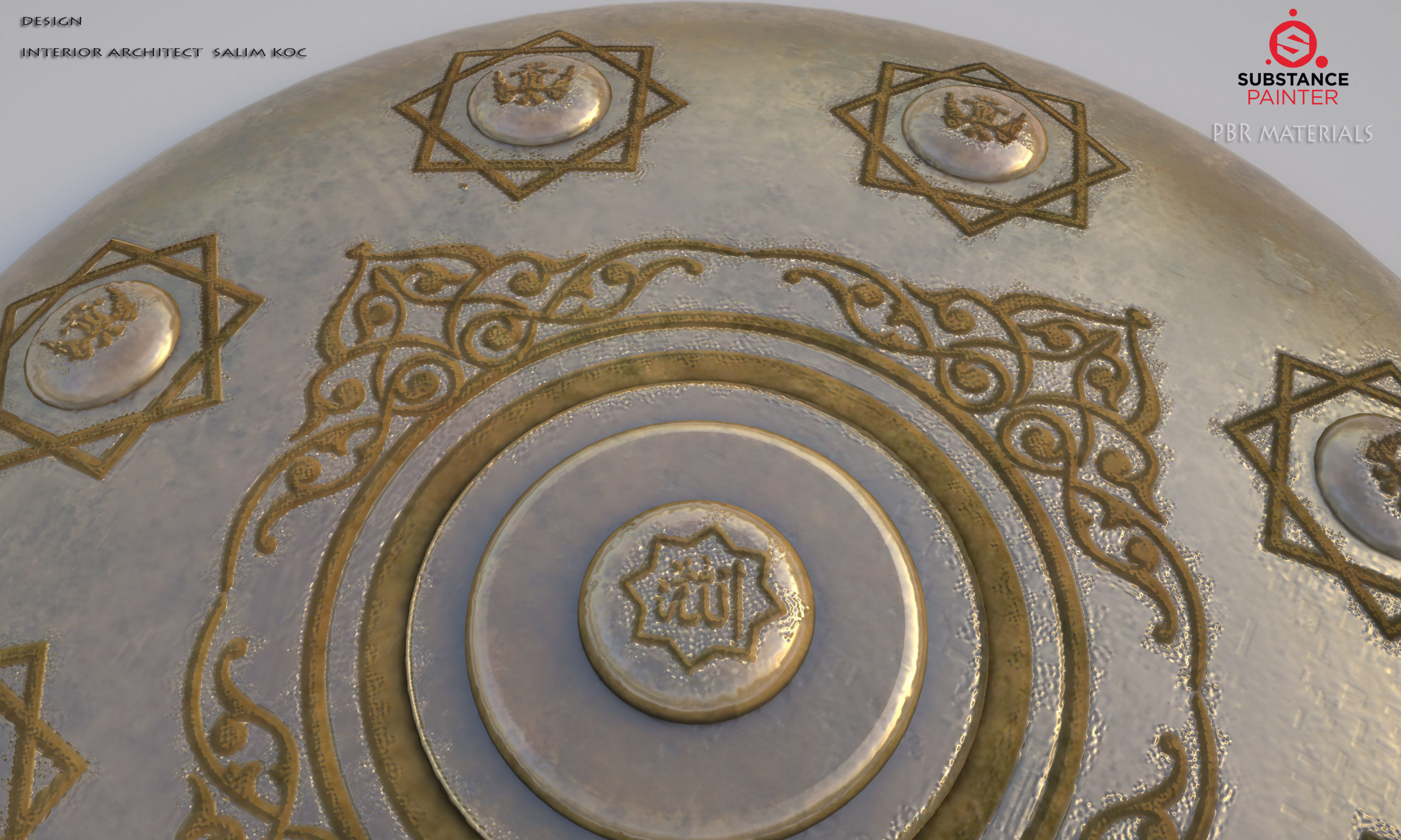    OTOMAN PATTERNED   Shield Low-poly 3D model 3D model_6