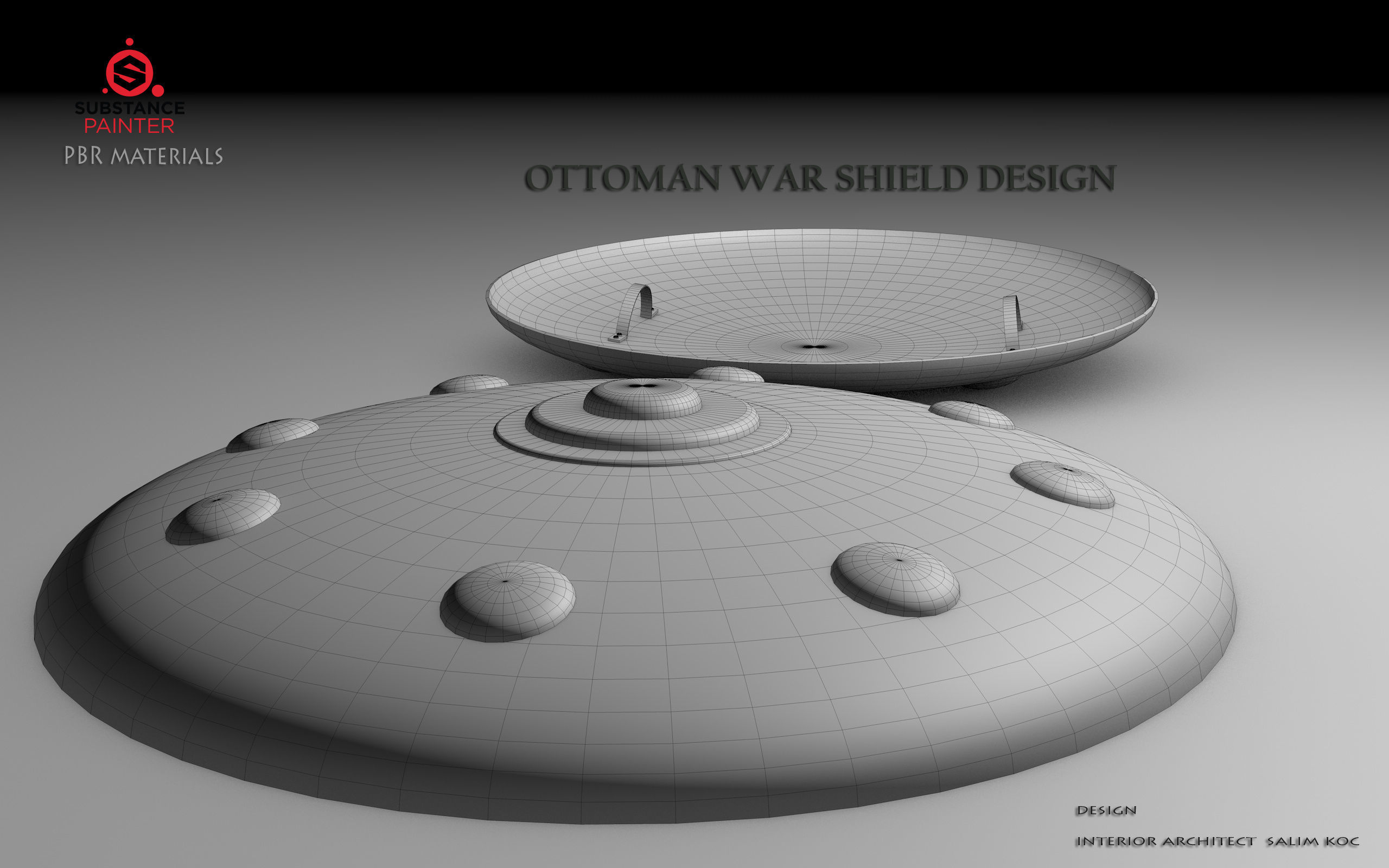    OTOMAN PATTERNED   Shield Low-poly 3D model 3D model_10
