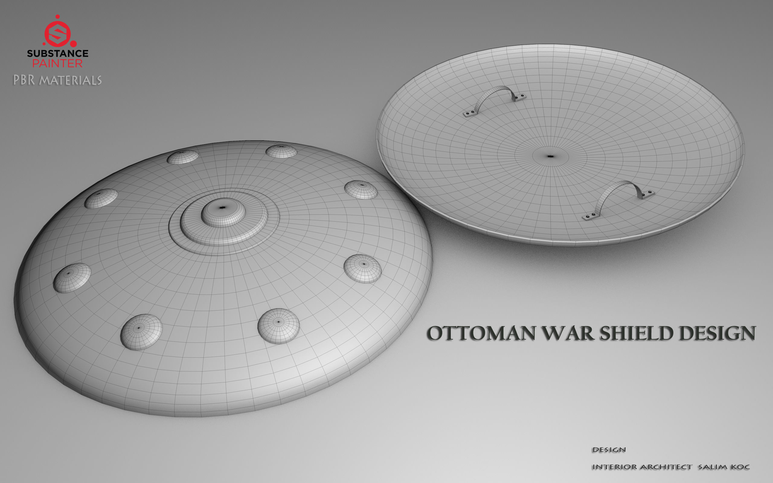    OTOMAN PATTERNED   Shield Low-poly 3D model 3D model_9