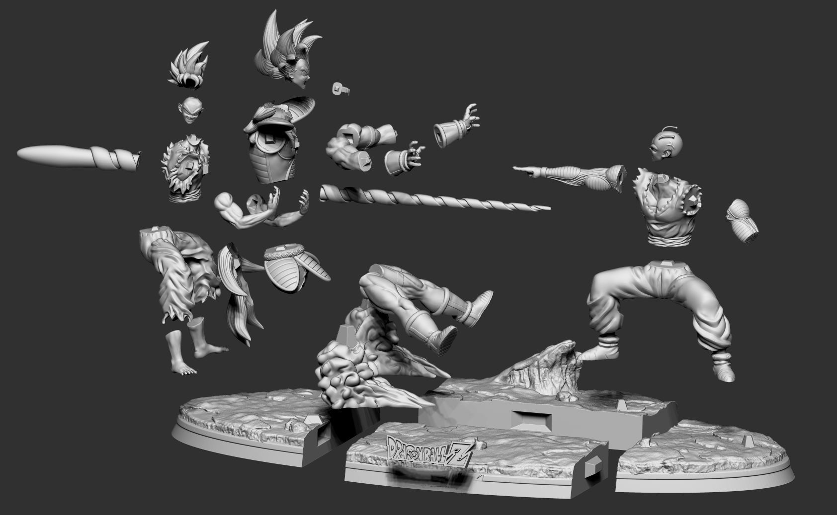 Goku and Piccolo Vs Raditz - Dragon Ball Z 3D print model_7