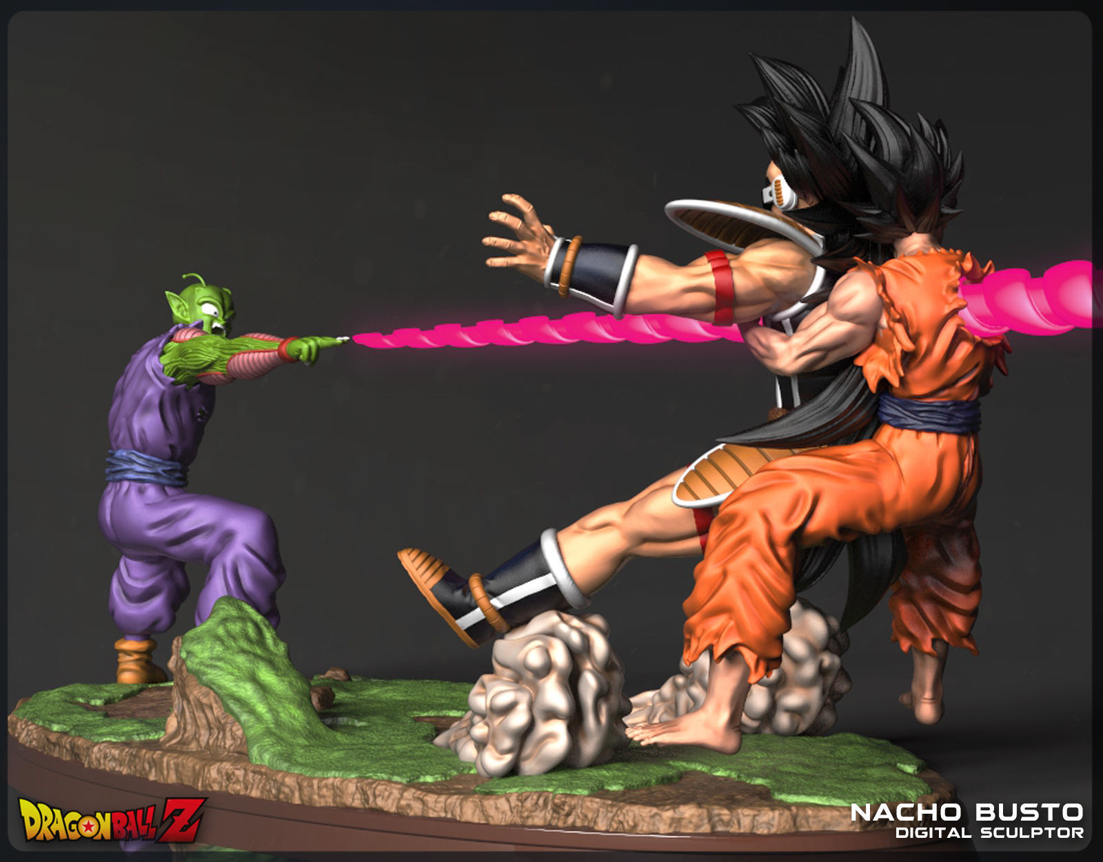 Goku and Piccolo Vs Raditz - Dragon Ball Z 3D print model_2