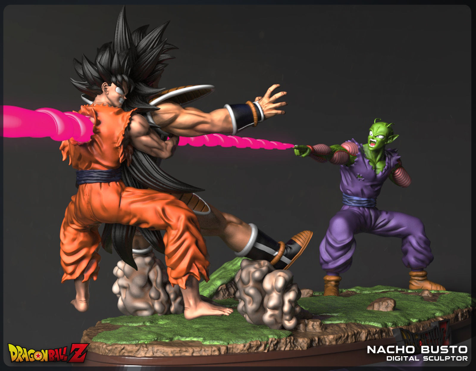 Goku and Piccolo Vs Raditz - Dragon Ball Z 3D print model_1