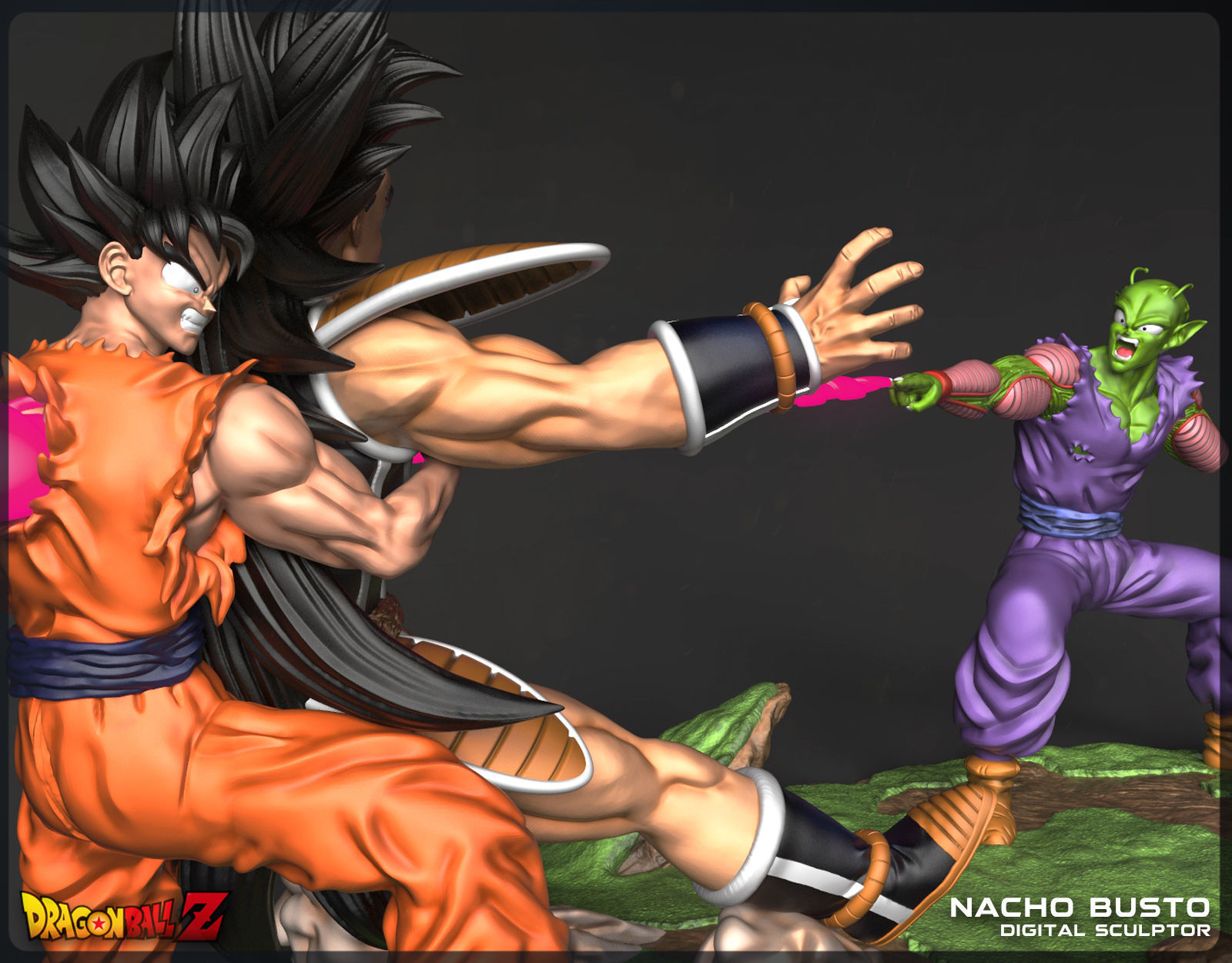 Goku and Piccolo Vs Raditz - Dragon Ball Z 3D print model_6
