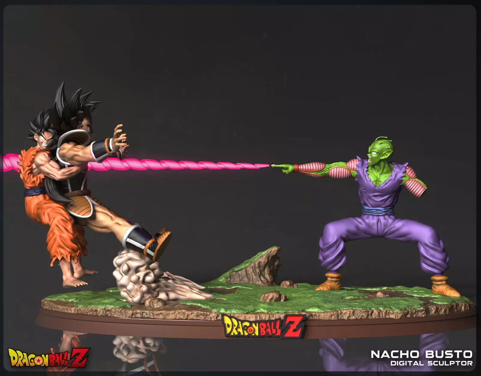Goku and Piccolo Vs Raditz - Dragon Ball Z 3D print model_0
