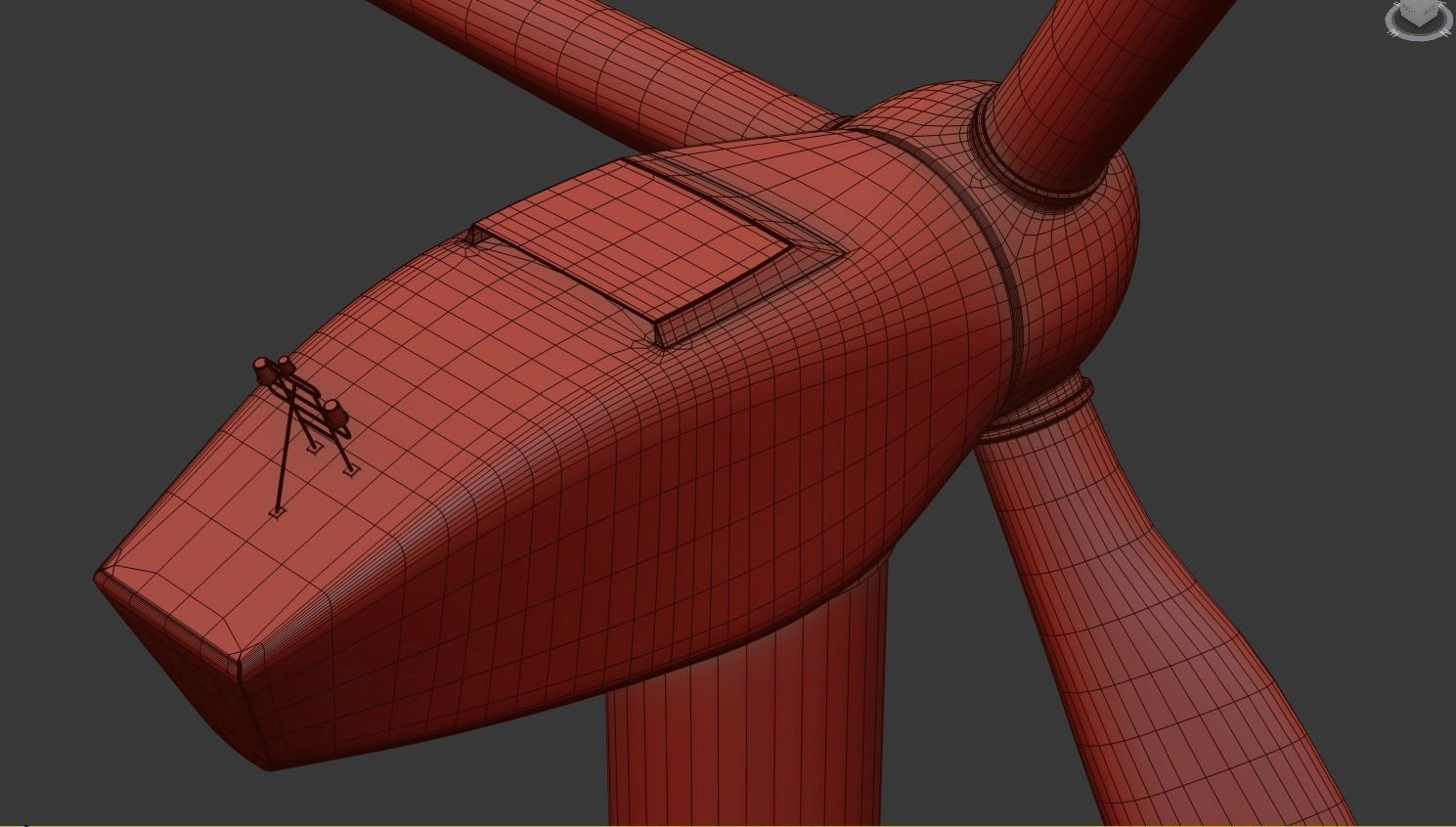 Wind Generators on a Relief Island 3D model_7