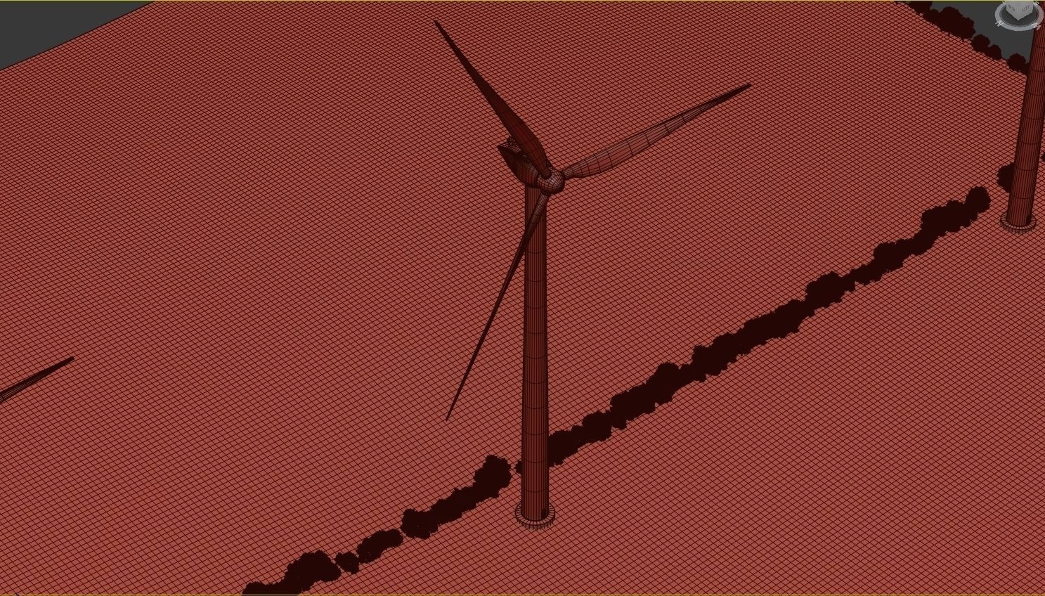 Wind Generators on a Relief Island 3D model_6