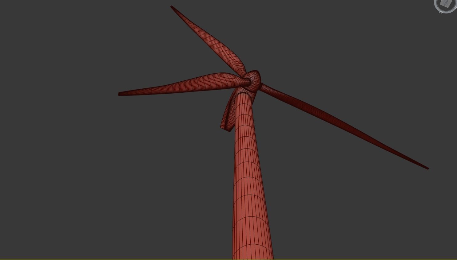 Wind Generators on a Relief Island 3D model_8