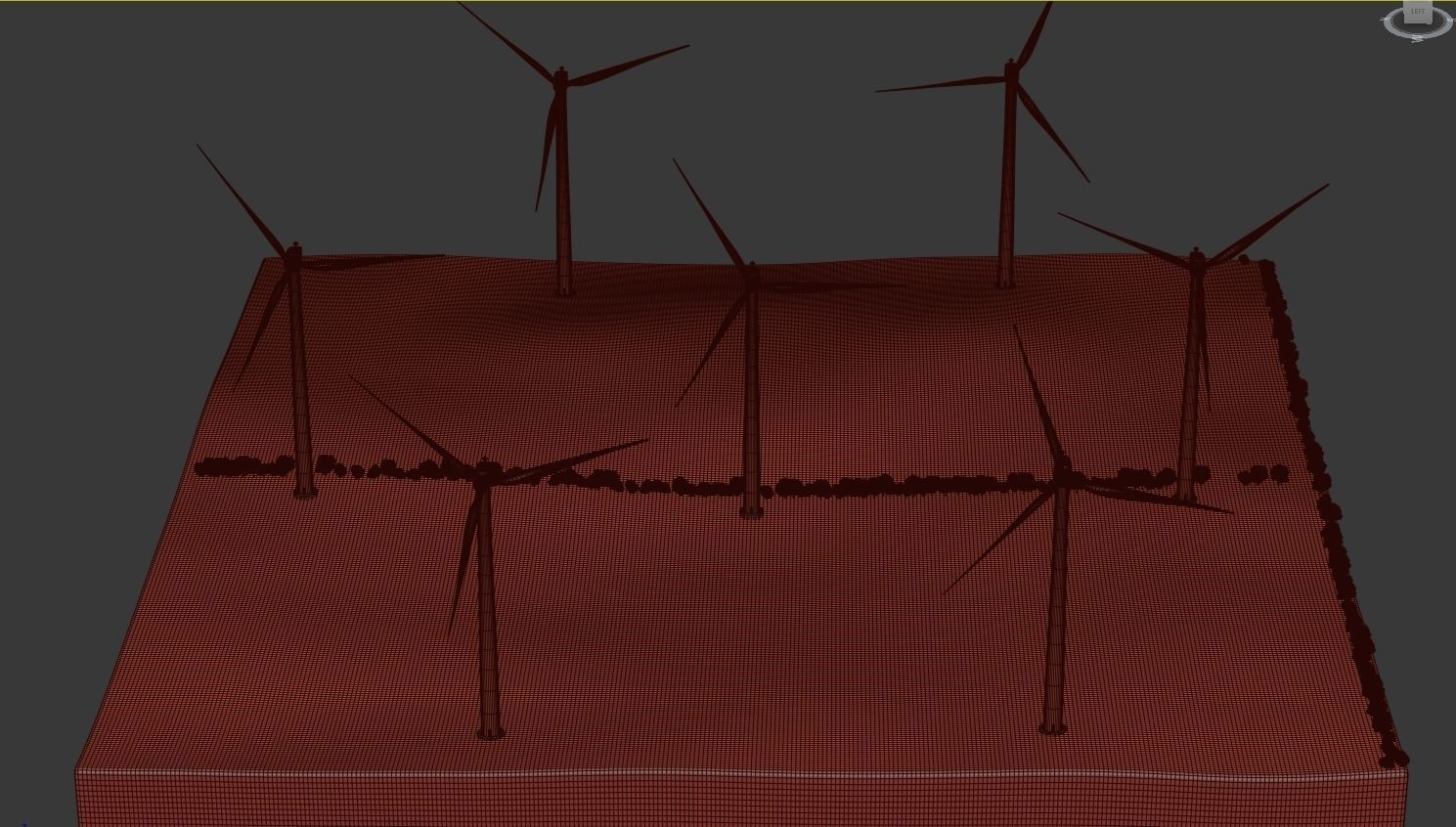 Wind Generators on a Relief Island 3D model_9
