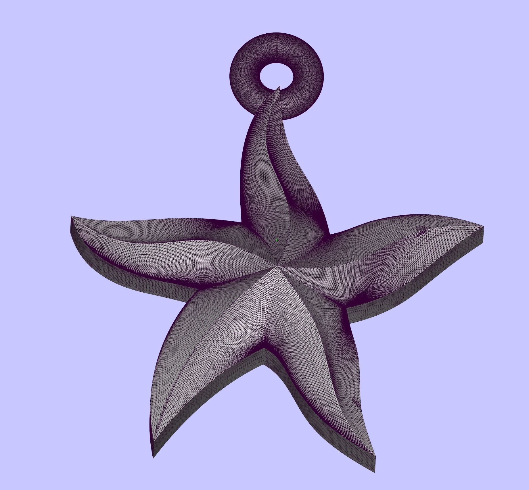 Starfish gold star pendant 3D print model_14