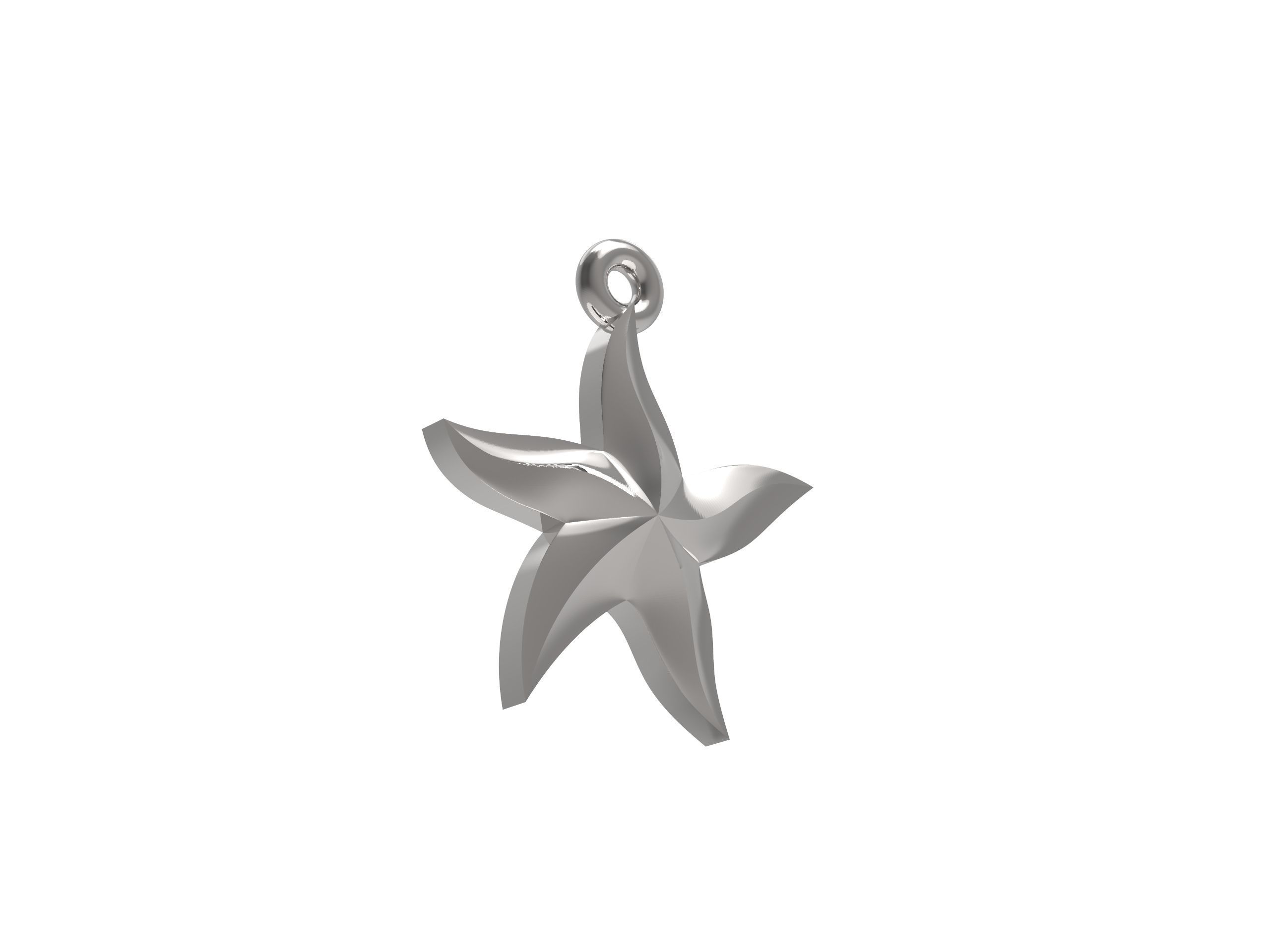 Starfish gold star pendant 3D print model_8