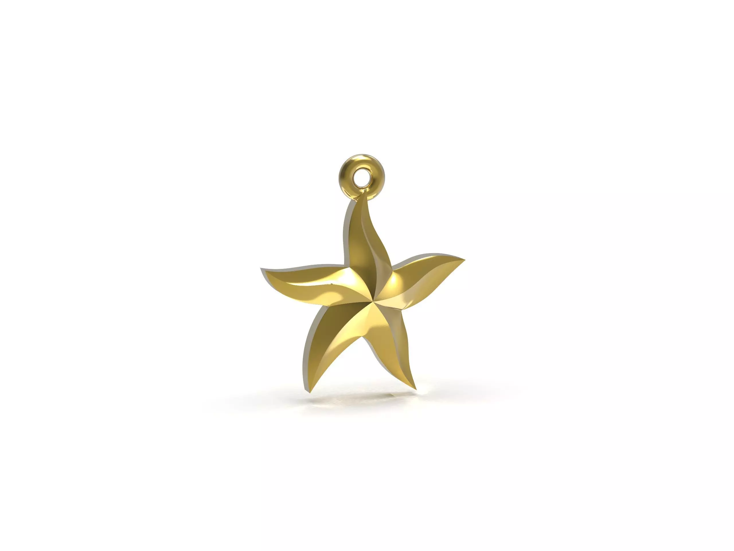 Starfish gold star pendant 3D print model_0