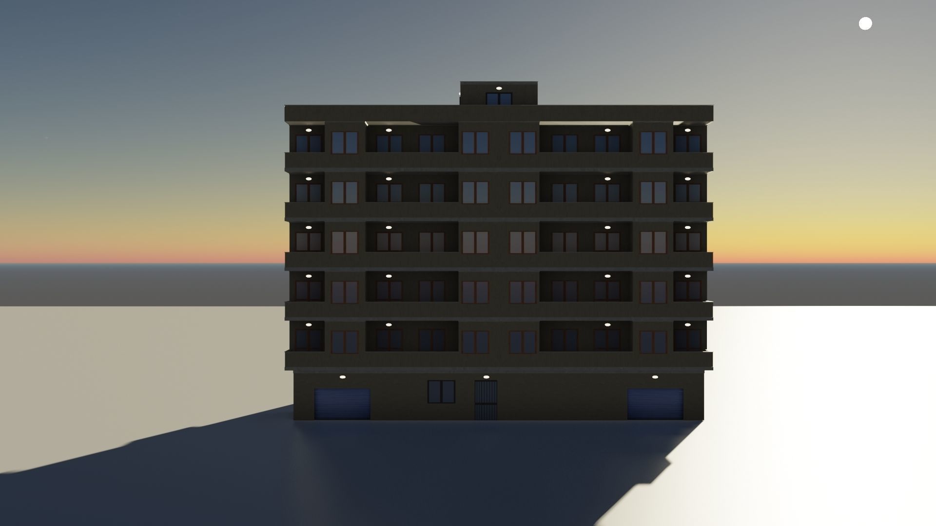 Residential city building  Low-poly 3D model_8