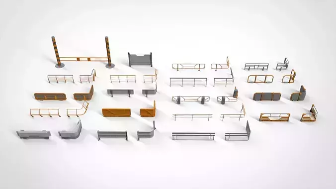 sci-fi Railing 1 3D model