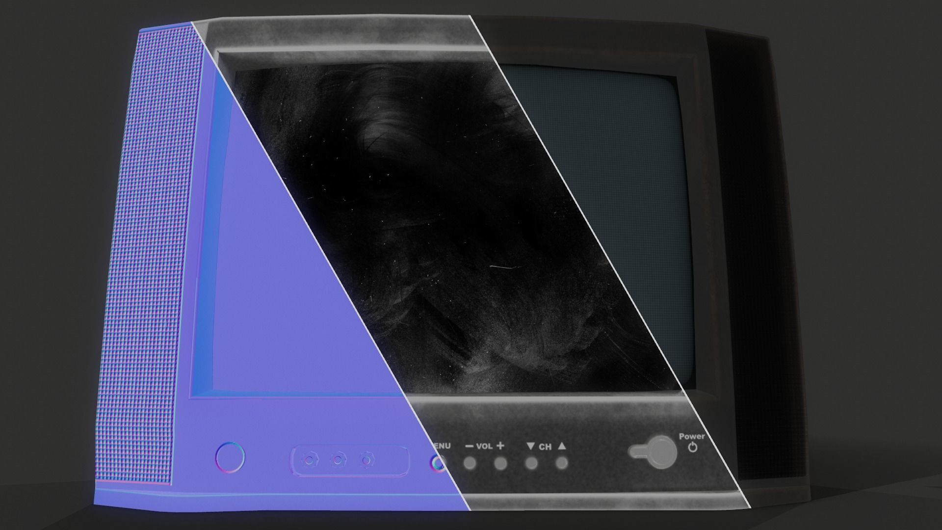 90s Retro Television game Ready Model Low-poly 3D model_6