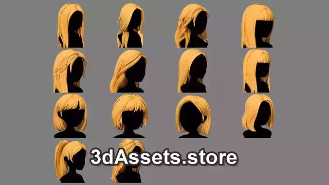 Character - Cartoon - Girl Hairs Collection