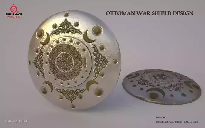    OTOMAN PATTERNED   Shield   3D model Low-poly 3D model