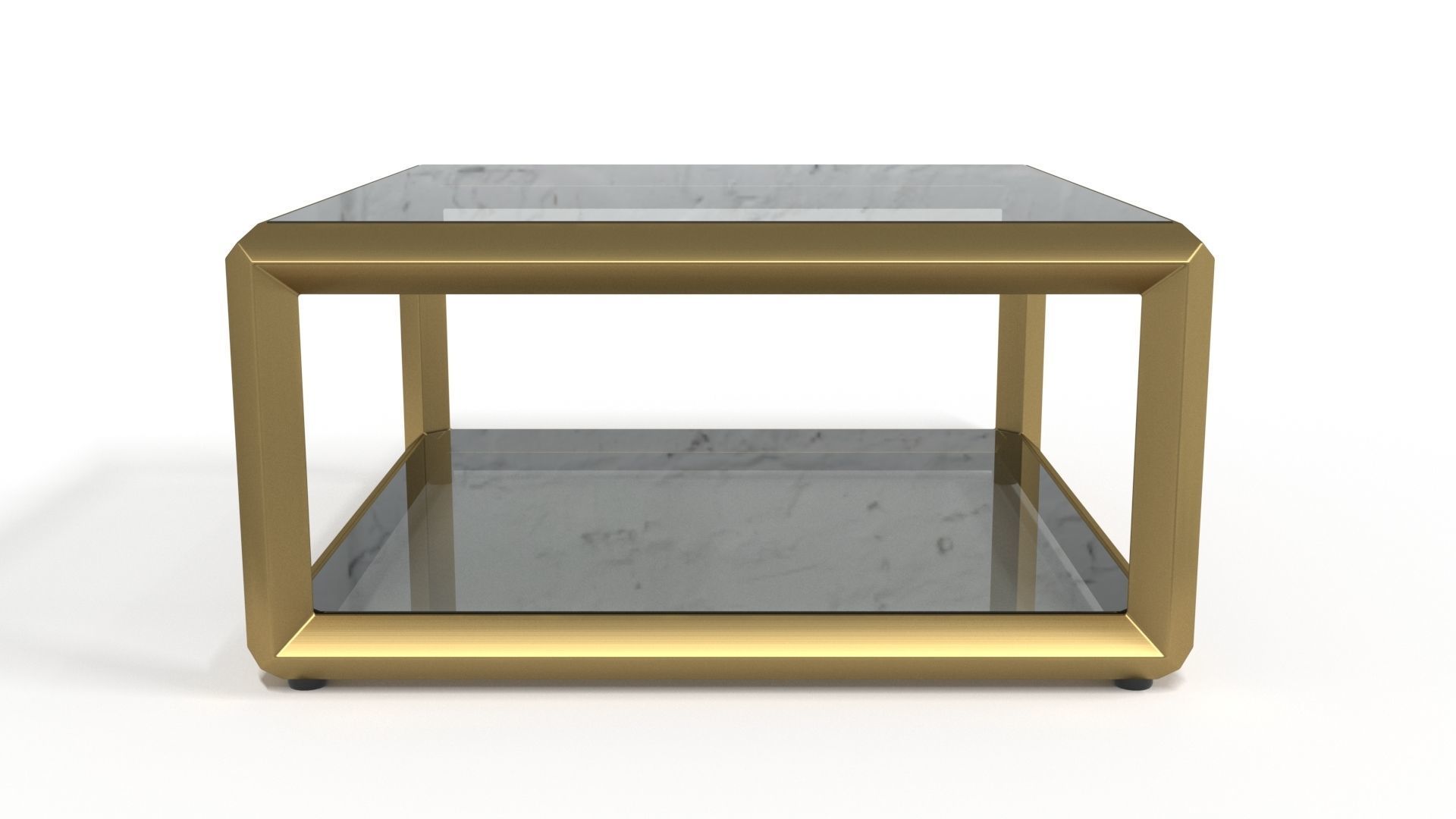 Brass Side Coffee Table 3D model_4