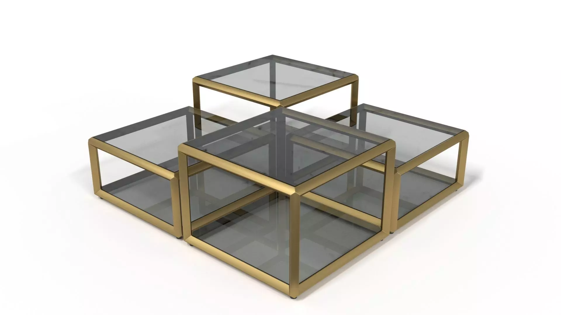 Brass Side Coffee Table 3D model_0