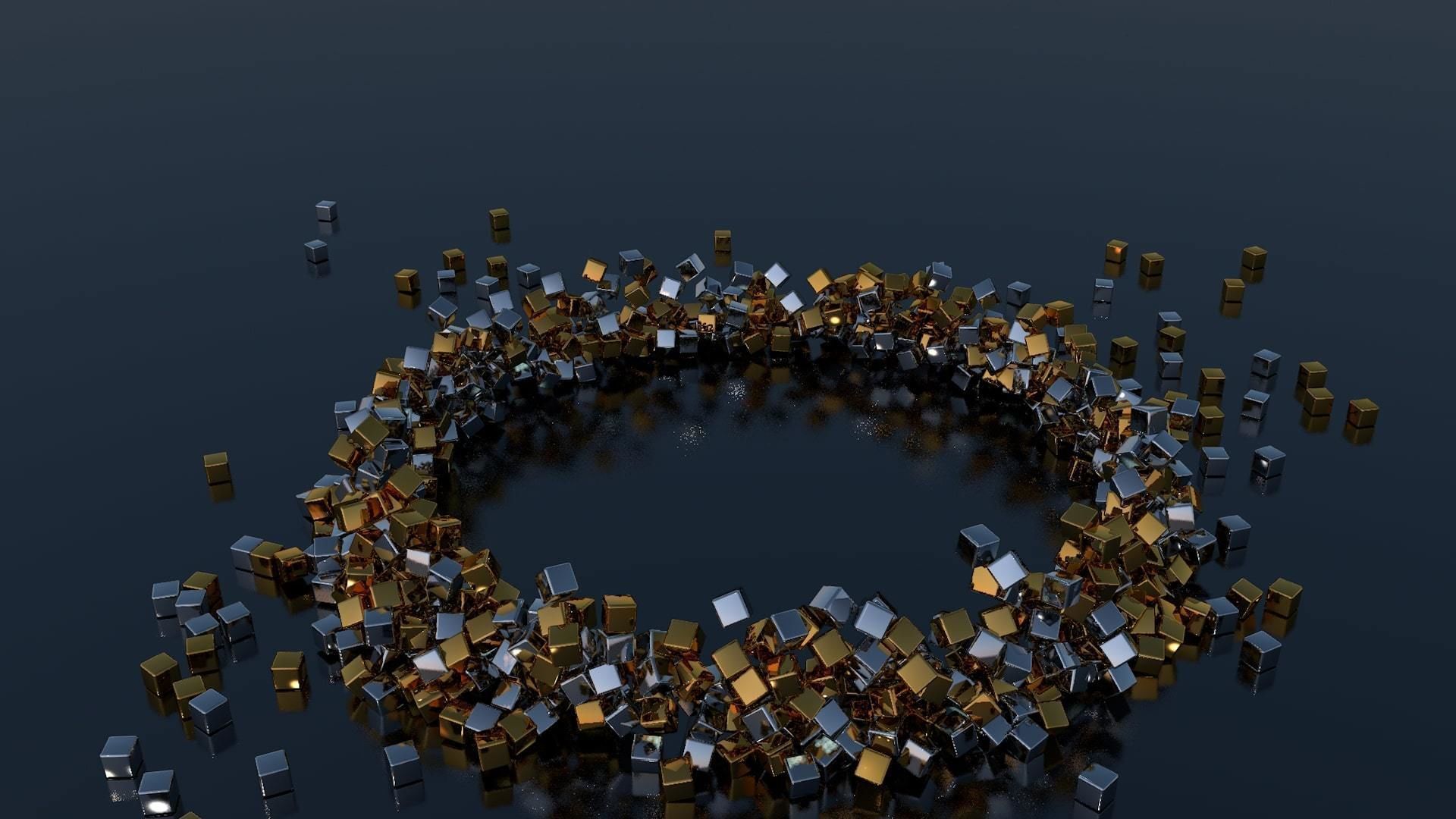 Falling Cubes Low-poly 3D model_8