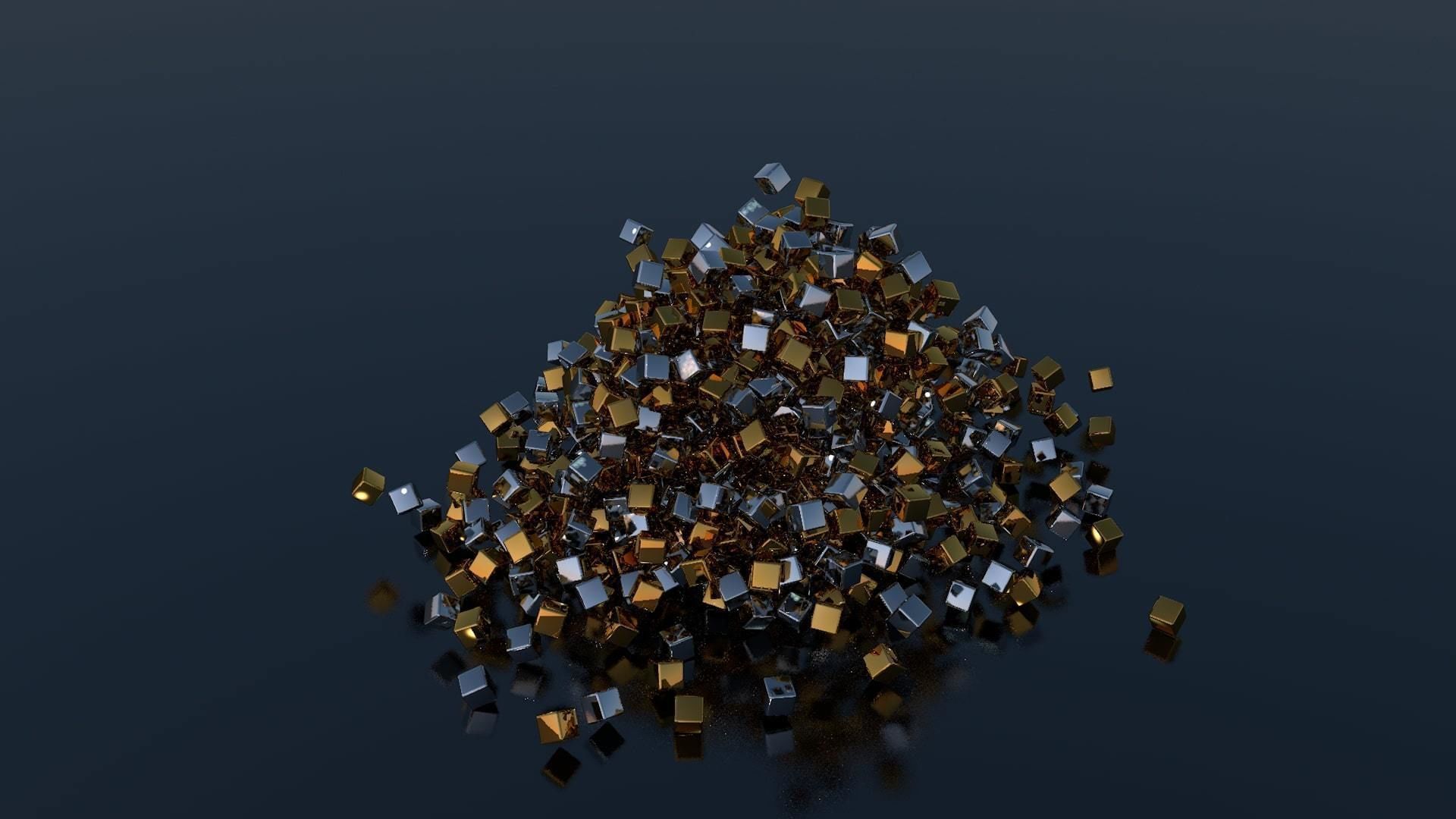 Falling Cubes Low-poly 3D model_4