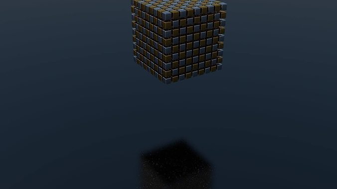 Falling Cubes Low-poly 3D model